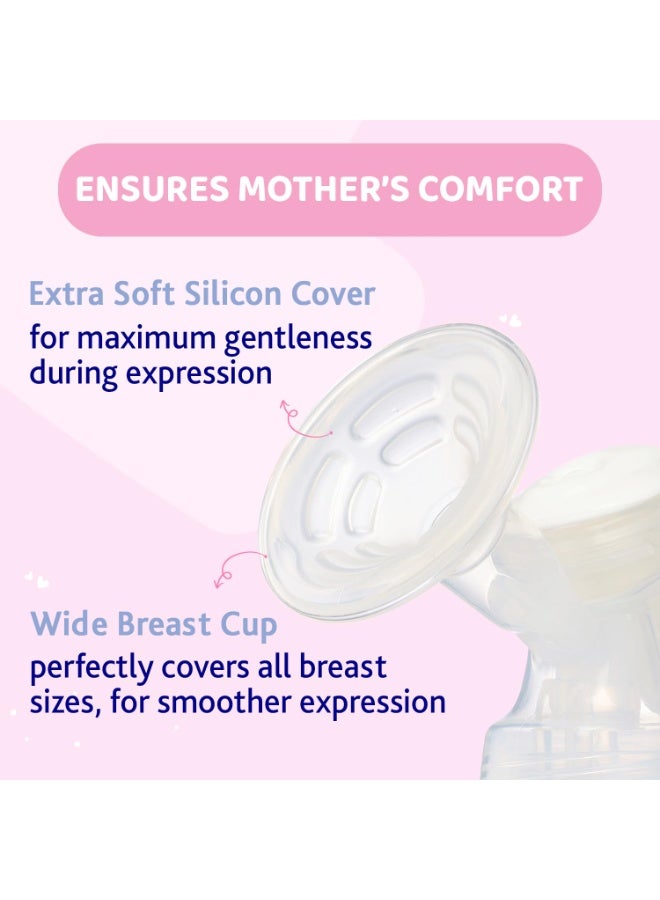 Chicco Manual Breast Pump Wellbeing for Breastfeeding Mothers| With 2 Phase Technology| Comes with Teat & Storage Cap| Extra Soft Silicone Cup| Easy Grip Handle| Diaphargm Technology| BPA Free - Image 5